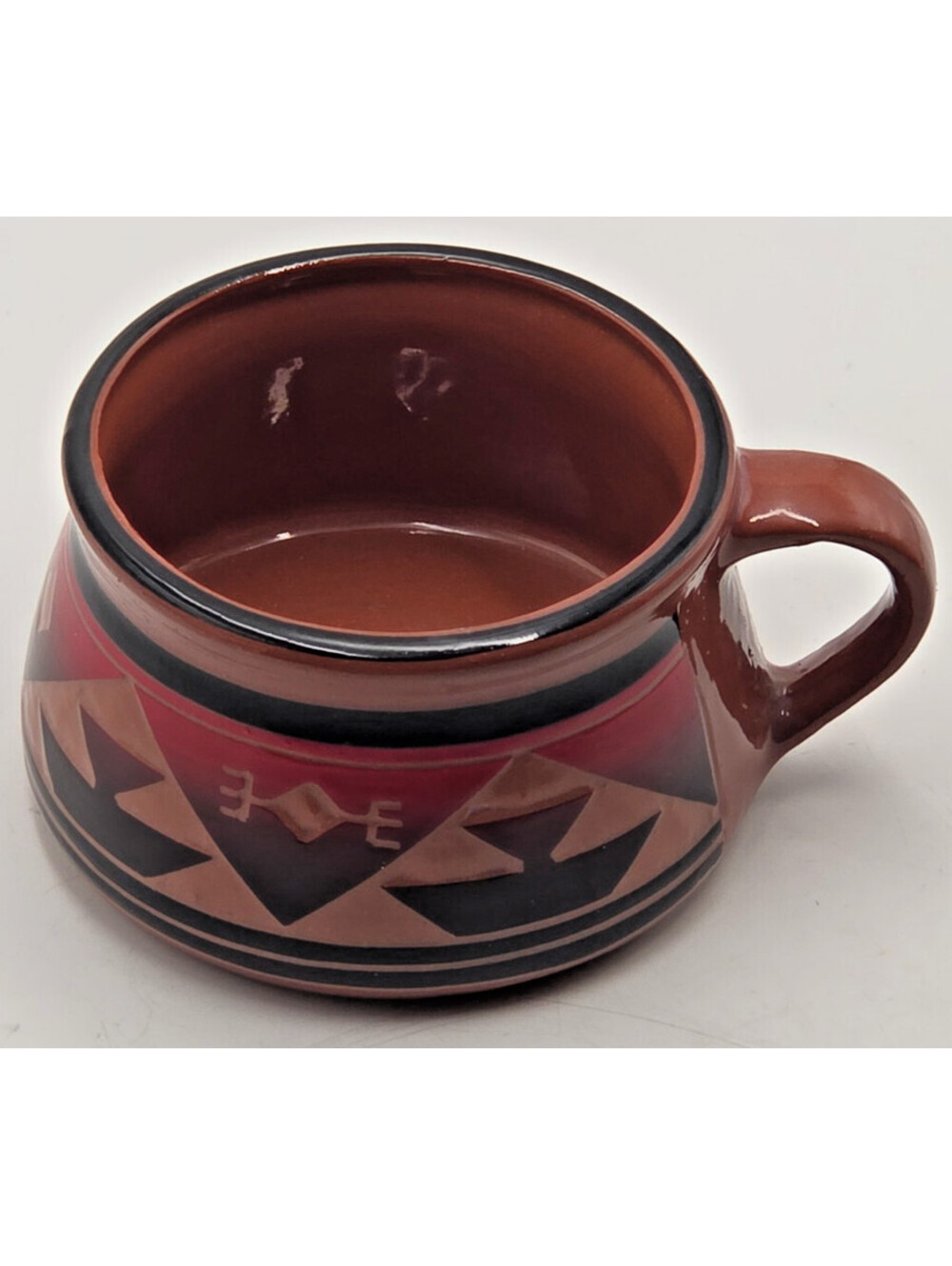 Vintage Jeanne High Elk Sioux Pottery Native American Signed Mug 1990s